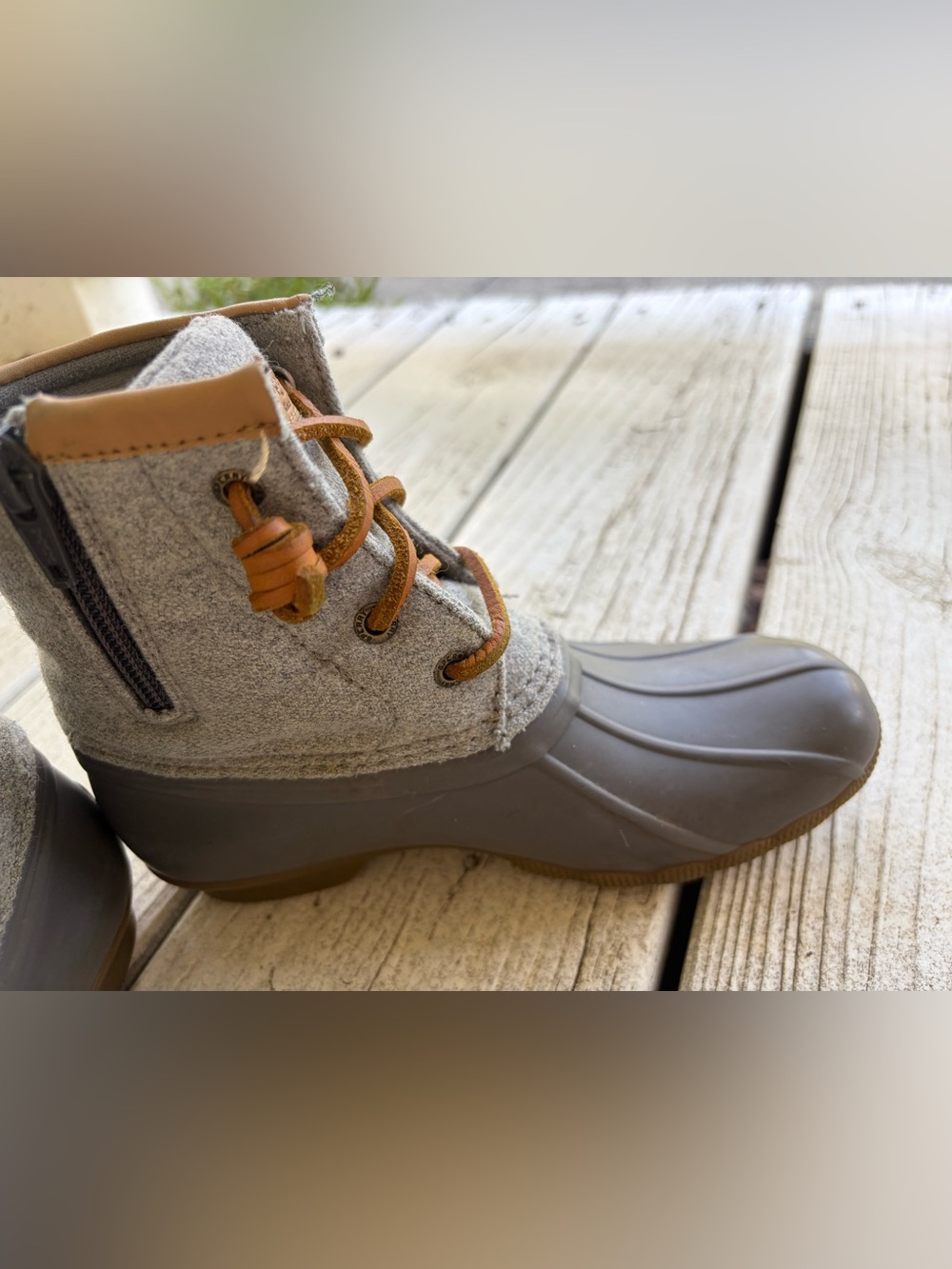 Sperry‎ Girls Saltwater Embossed Wool Duck Boots - Size 1 - Picture 4 of 10